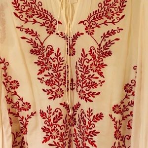 Alice & Olivia Embroidered Silk Tunic